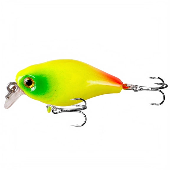 MInHoues Floating Crankbait Fishing Lure, 1.77" Hard Plastic Artificial Swimbait with Treble Hooks, Realistic Wobbling Bait for Bass and Trout, Freshwater Saltwater Tackle Gear