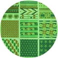 thumbnail image 1 of Ahgly Company Machine Washable Indoor Square Transitional Emerald Green Area Rugs, 3' Square, 1 of 7
