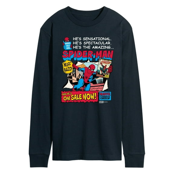 Marvel - Spider-Man He's Sensational Comic - Men's Long Sleeve Graphic T-Shirt