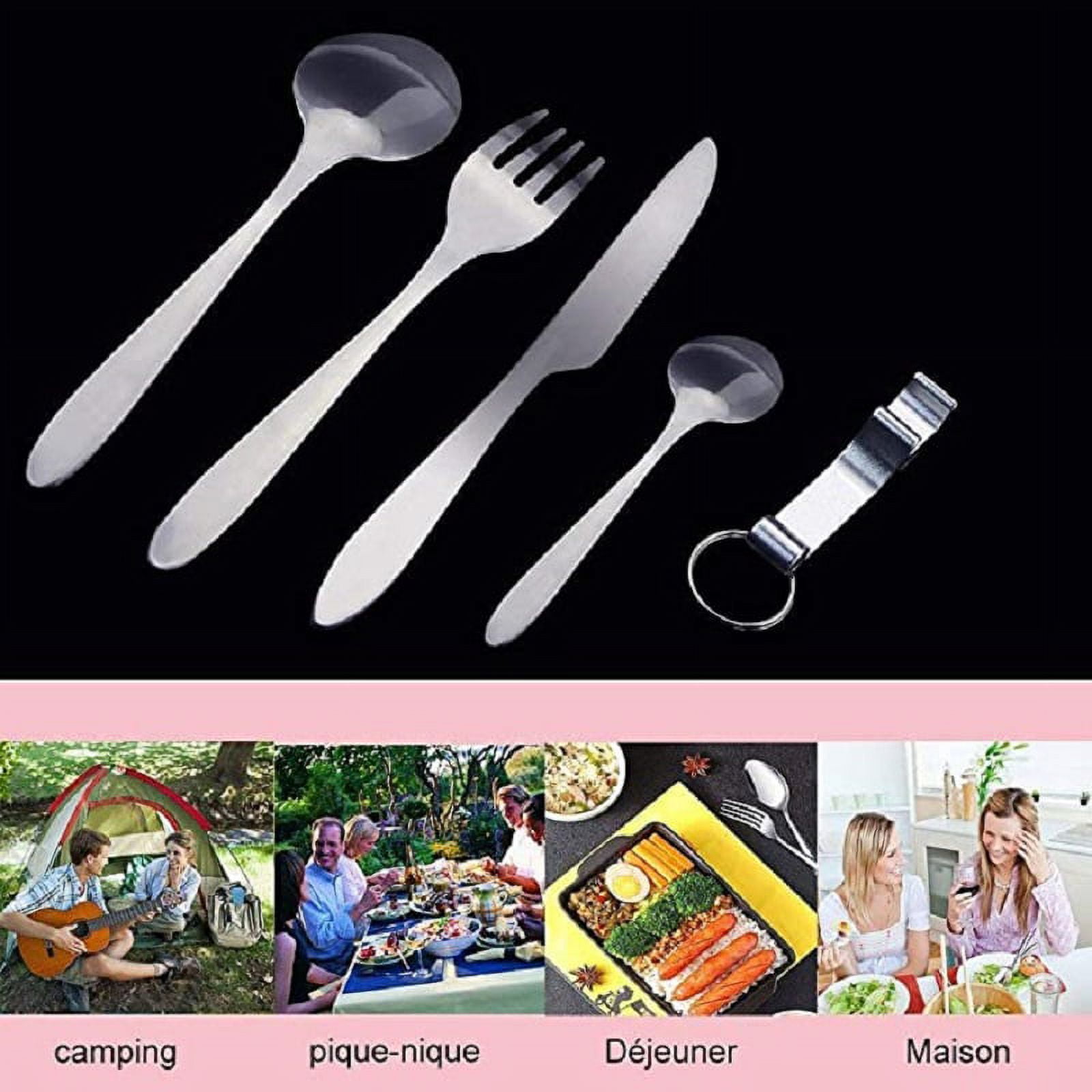 Ansukow 4-Piece Travel Utensils With Case, 18/8 Stainless Steel Reusable  Camping Silverware Set for Lunch Box, Dorm, Work, School, Picnic - Yahoo  Shopping