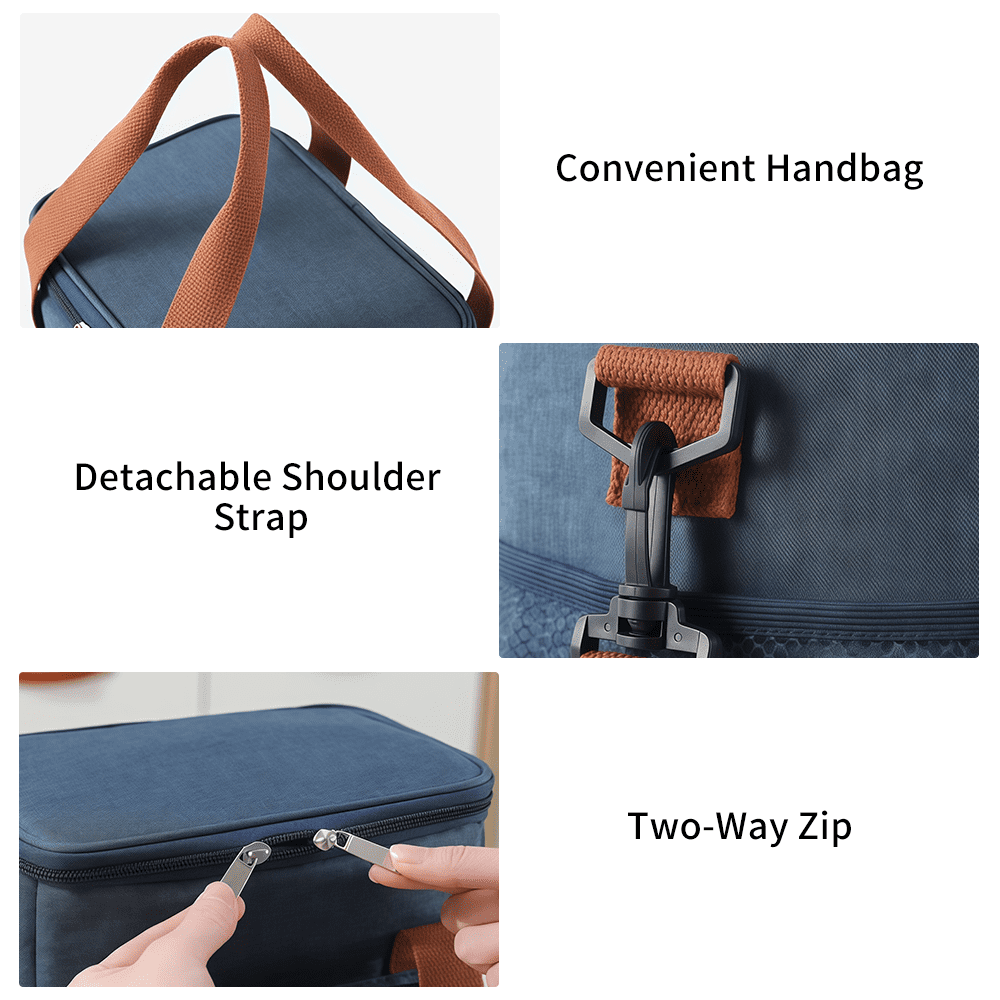 Agoplee Insulated Lunch Box for Men/Women, Leakproof Lunchbox for Work Office Picnic Beach - Freezable Lunch Cooler Bag with Adjustable Shoulder Strap - Blue