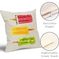 thumbnail image 3 of Summer Pillow Covers 18X18 Inch Set of 2 Watercolor Ice Cream Popsicle Decorative Pillow Cases Watermelon Orange Kiwi Fruits Cushion Case Seasonal Farmhouse Home Decor for Sofa Couch Porch Outdoor, 3 of 6