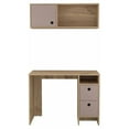 thumbnail image 1 of Atlin Designs Particle Board Light Oak/Taupe Office Desk Set Rectangular 39.3"W x 19.6"D x 28.9"H Unassembled, 1 of 6