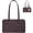 Medium-chocolate Plum, variant on Nylon Bowler Bag for Women: Slouchy Lightweight with Loop