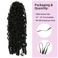 thumbnail image 3 of Eayon Water Curly 100% Crochet Human Hair Extensions 22 inch 200 Strands 240g Burmese Curly Pre-Separated Feather Line Human Crochet Hair Natural Color, 3 of 13