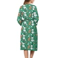thumbnail image 2 of Yuyamidu Snowman Robe Christmas Long Gowns for Women Sleepwear Ladies Kimono Dress Gingerbread Man Long Sleeve Bathrobe Green Nightgown Sleepwear Size M, 2 of 7