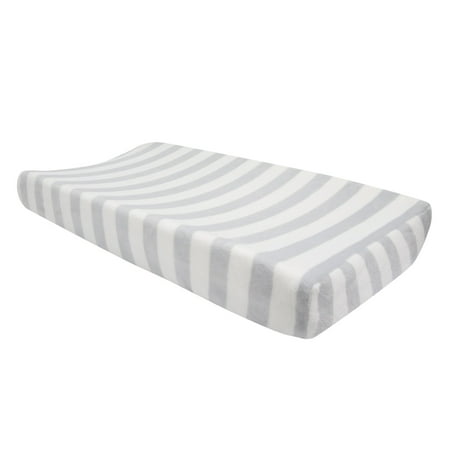 Lambs & Ivy Future All Star Gray/White Stripe Baby Changing Pad Cover