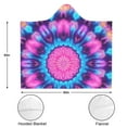 thumbnail image 3 of Wearable Blanket,Colorful Tie Dye Mandala Pattern Hooded Wearable Flannel Blanket for Adults & Teens,Winter Poncho Shawl Wrap Cape Cozy Anti-Pill,50"x60", 3 of 5