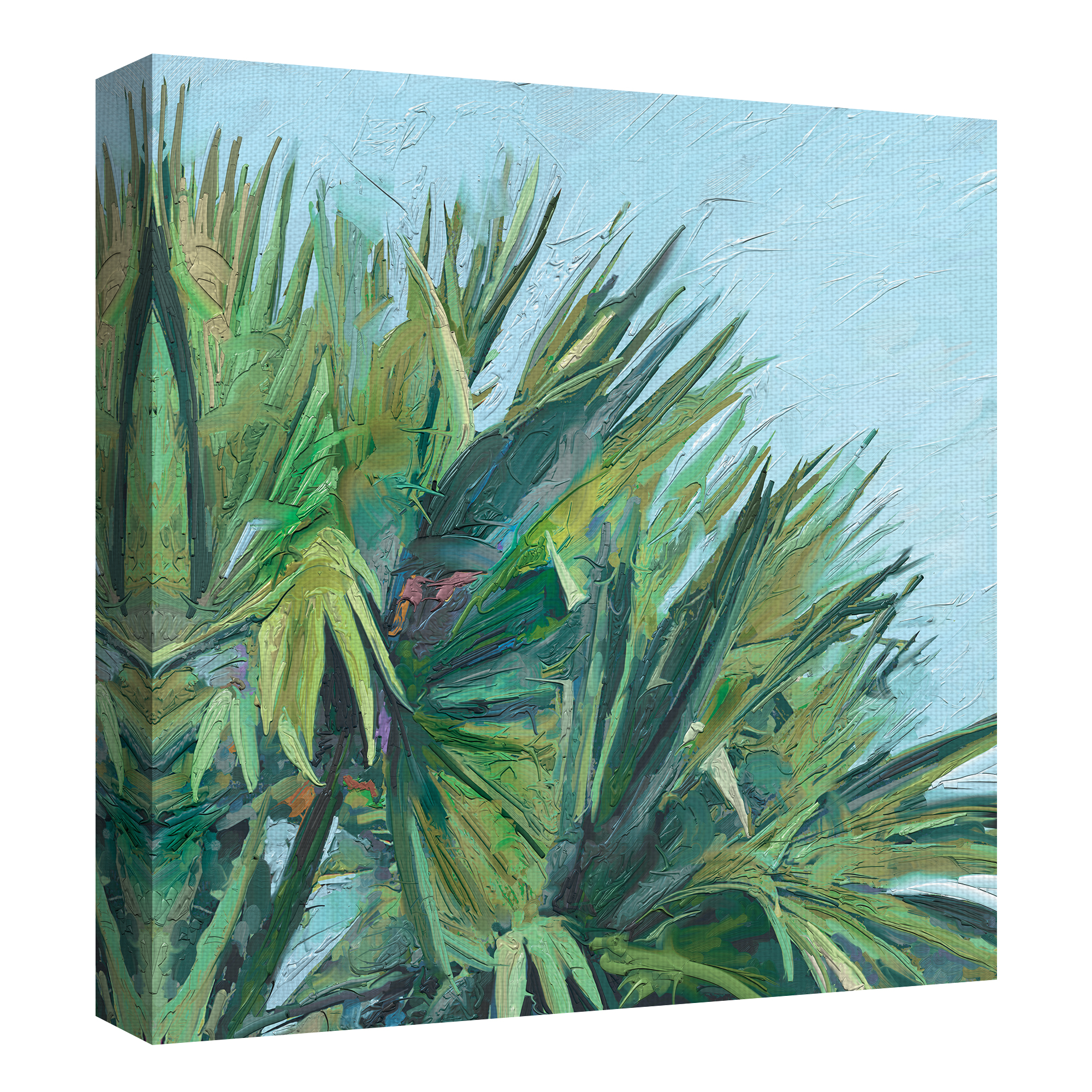 Fine Art Canvas Painted Palm by Studi Arts Canvas Art Print
