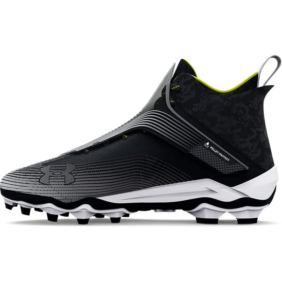 Under Armour Men's Highlight Hammer MC Football Shoe, Black (001)/White, 10