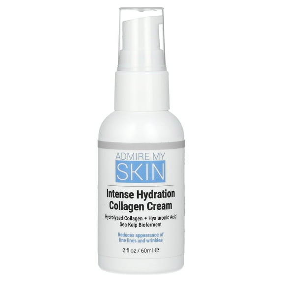 Admire My Skin Collagen Cream Moisturizer For Dry Skin - Hyaluronic Acid Cream - Non Comedogenic Hydrating Cream Eliminates Dull Dry Skin for That Healthy Youthful Glow 2oz