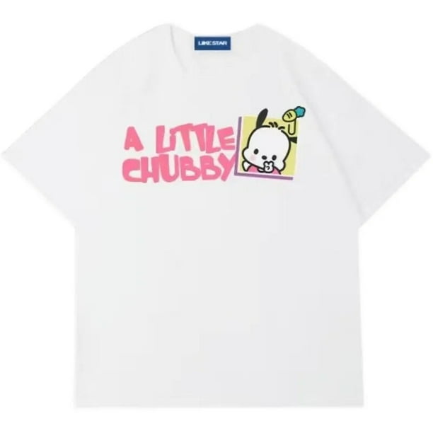 Sanrio-Camiseta Kawaii de Pochacco para niña, Top de manga corta con estampado de dibujos animados, sudadera de Anime que combina con todo para estudiantes, regalo
