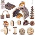 thumbnail image 1 of Juguetes para masticar conejos, conejo, hámster, juguetes para masticar, paquete de 11 juguetes de madera natural para cobayas y accesorios, juguetes para el cuidado de los dientes para cobayas, hámster sirio, ratas, chinchillas, jerbos, hámster ACTIVE Biensenido a ACTIVE, 1 of 1