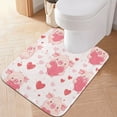 thumbnail image 4 of 2 Piece Soft Bathroom Rug Set Pink Cute Pigs Bath Mat and U-Shaped Toilet Contour Rug (16"x24"+20"x24"), 4 of 5