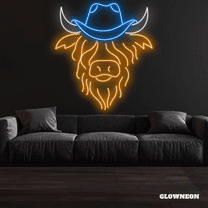Glowneon Highland Cow Neon Sign, Farmhouse Decor, Cow Sign, Cow Decor