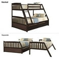 thumbnail image 4 of Harper & Bright Designs Solid Wood Twin Over Full Bunk Bed with Two Storage Drawer, Removable Ladder and Safety Guardrail for Kids, Teens, Adults, Convertible to 2 Separated beds, 4 of 8