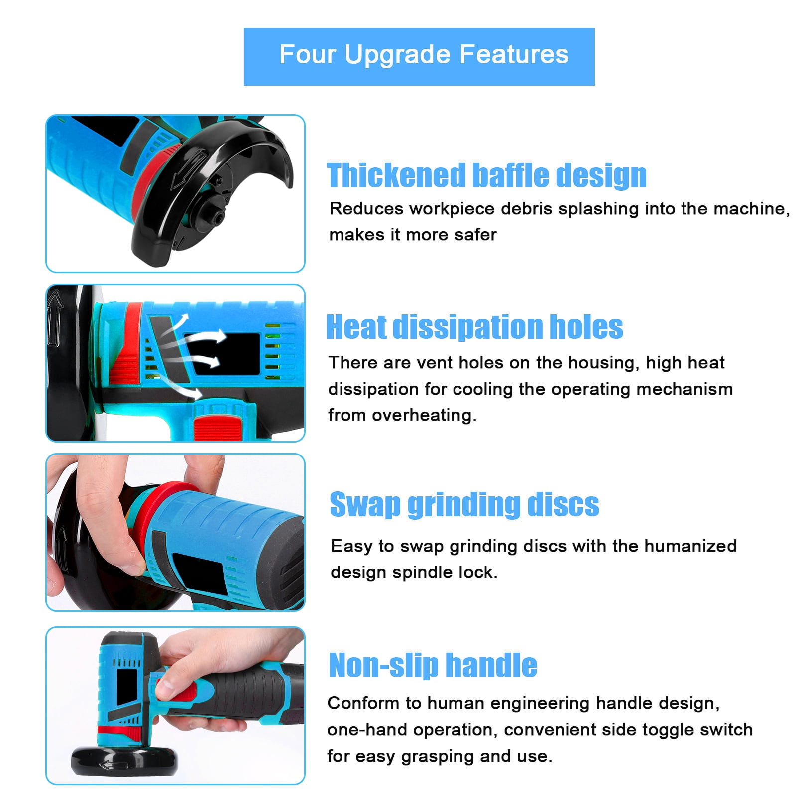 Multifunctional Angle Grinder Grinding 19500rpm Electric Grinding Tool Multifunctional Mini Grinder Handheld Cutter for Cutting Polishing Ceramic Tile Wood Stone Steel
