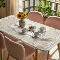 thumbnail image 3 of Vintage Sunflower Table Cloths for 3 Foot Rectangle Tables, Welcome Retro Art Floral Patio Waterproof Elastic Fitted Tablecloths, Washable Rectangular Table Cover for Camping, 3 of 8