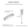 thumbnail image 5 of Rosec Jewels Half Eternity Ring with Certified Moissanite for Women (D-VS1 Grade), 10K White Gold, US 12.00, 5 of 6