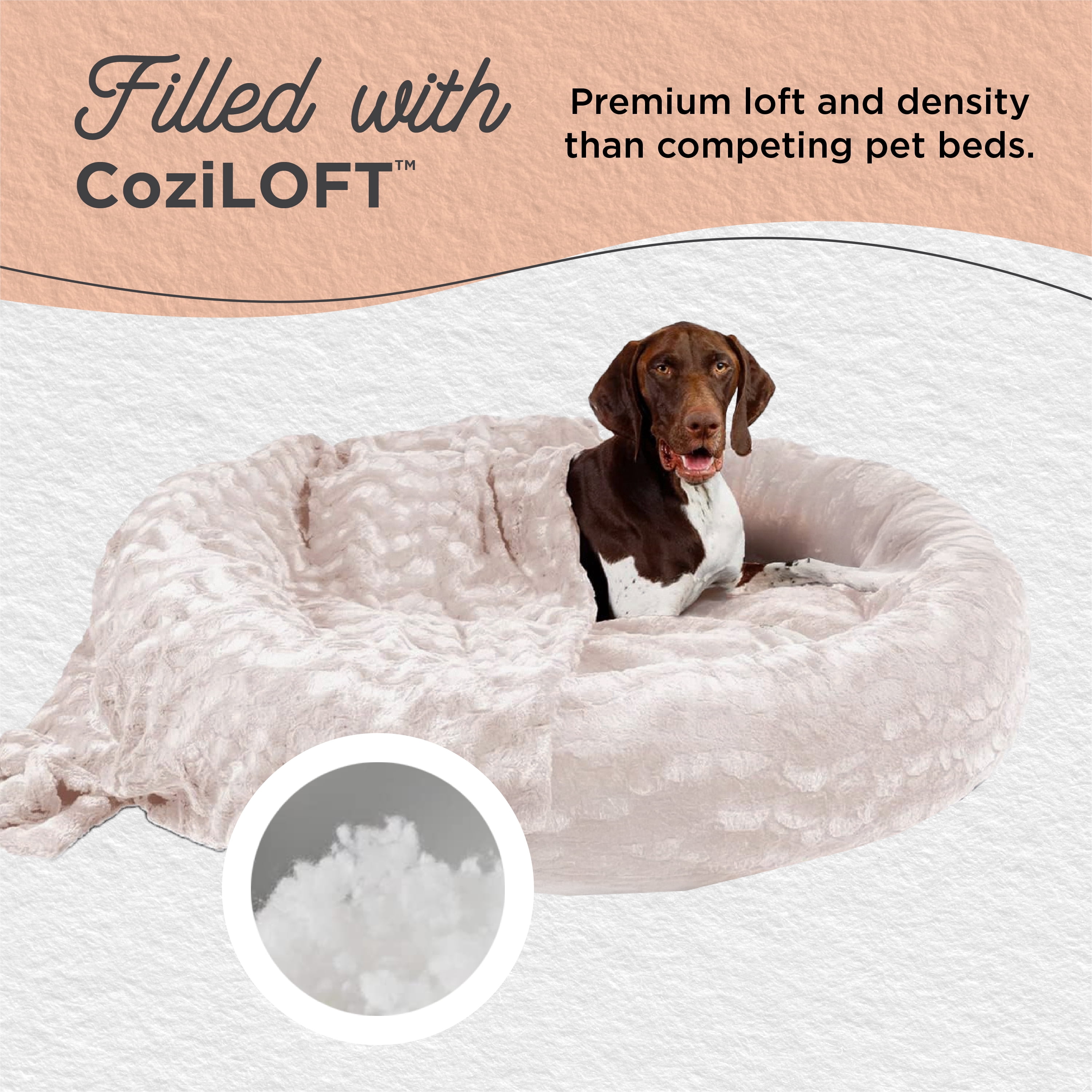 Best Friends by Sheri Bundle Set The Original Calming Lux Donut Cuddler Cat and Dog Bed + Pet Throw Blanket, Oyster, Extra Large, 45x45