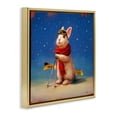 thumbnail image 2 of Stupell Industries Contemporary First Snow Bunny & Skis Gold Floating Frame Canvas Art, 18 x 18, by Lucia Heffernan, 2 of 7