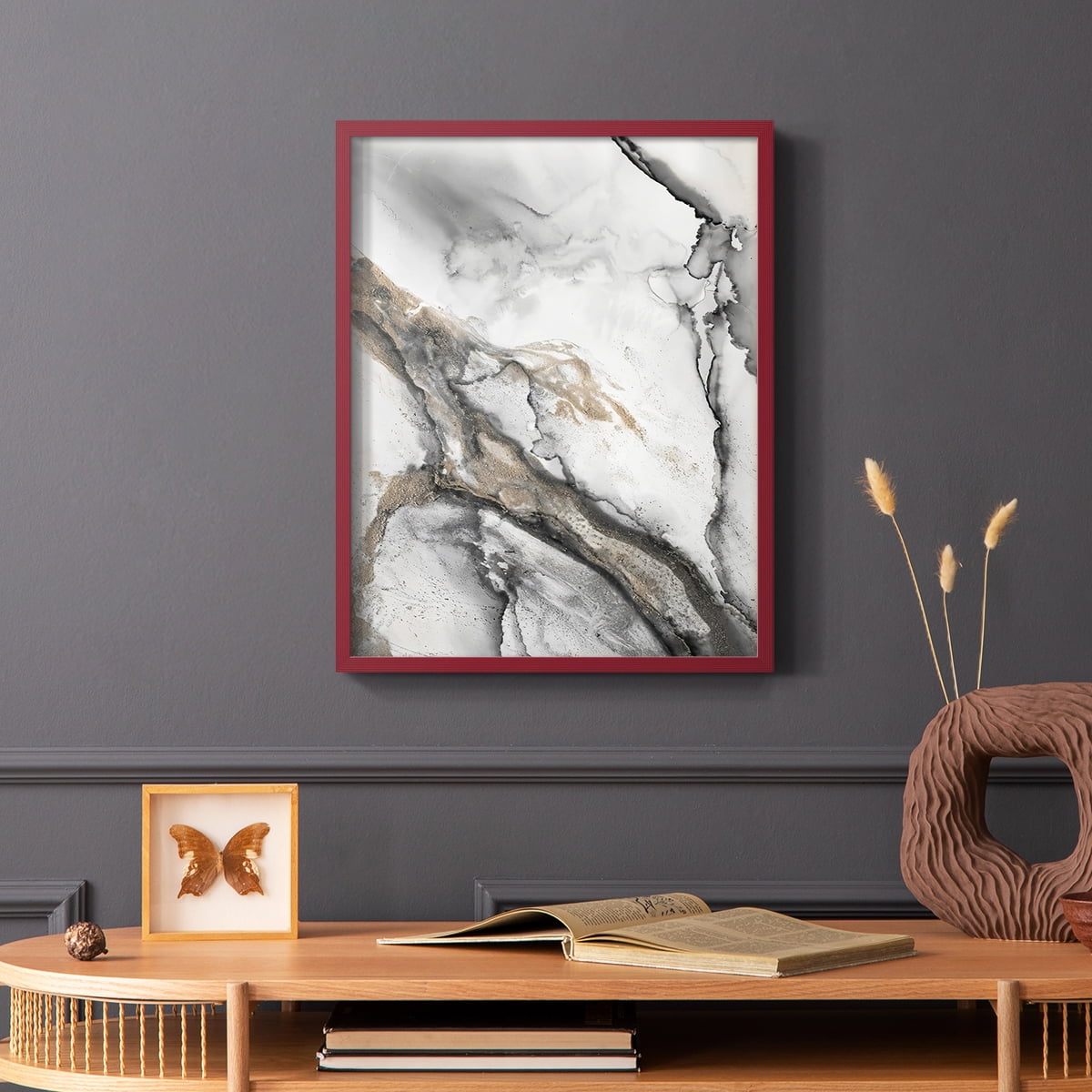 Abstract Ink Fantasy II in Paper Solid Wood 8 x 10 Framed Print