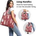 thumbnail image 2 of 5 Pack Foldable Shopping Bag,Red Christmas Village Pattern Reusable Grocery Bags with Pockets,Large Reusable Tote Bags with Handles Waterproof & Lightweight, 2 of 6