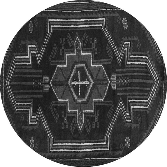 Ahgly Company Indoor Round Persian Gray Traditional Area Rugs, 3' Round
