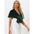 thumbnail image 2 of DARING DIVA Women's Faux Fur Shawl Stole Winter Wedding Wrap XS Dark Green, 2 of 6