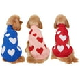 thumbnail image 2 of 2 Pack, Valentine's Day Dog Cat Sweater Dog Cat Valentines Day Clothes For Cat Dog Valentines Outfit Knitted Dog Cat Sweaters For Small Medium Large Dogs Pet, 2 of 8