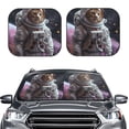 thumbnail image 2 of Balery Cat Astronaut In Space Parasol para parabrisas de coche de 2 piezas | Parasol plegable para parabrisas delantero de coche para la mayoría de sedanes-Small, 2 of 6