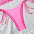 thumbnail image 5 of HOMBOM Womens Bathing Suit Bikini Two Piece Swimwear Triangle Pink Colorblock High Cut Swimsuit for Ladies Vacation, 5 of 7