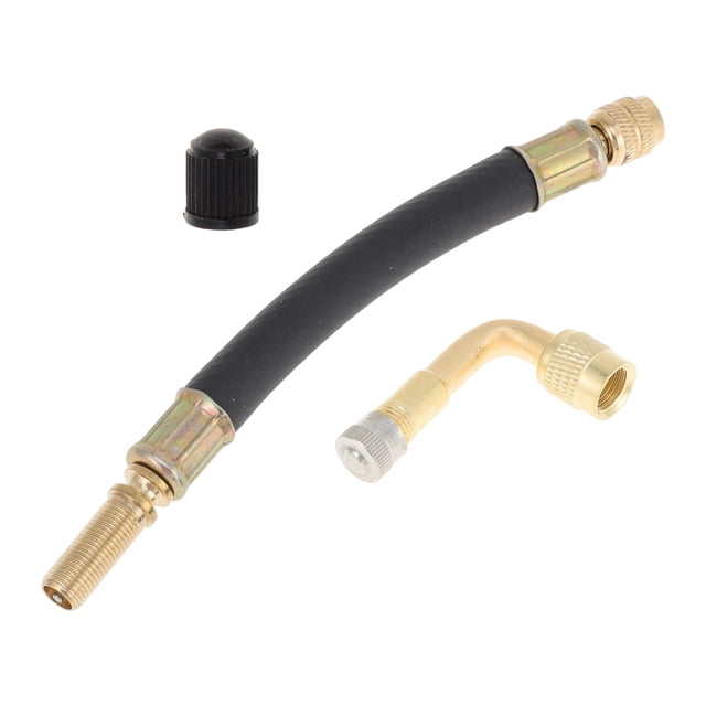 1 Juego de extensión de válvula de llanta de cobre de 90 grados con extensión de vástago de llanta de plástico flexible de 140 mm para automóvil, motocicleta, RV, camión, bicicleta