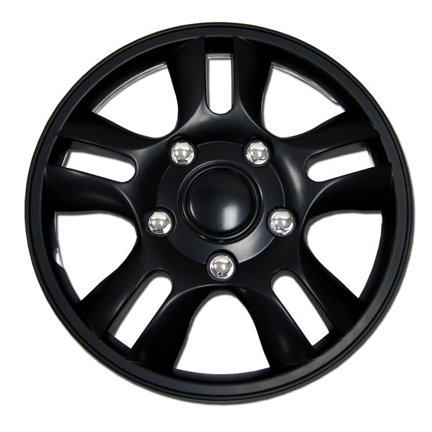 Set of 4 Matte Black Hubcaps 15" WSC006B15 Hub Caps Wheel Skin Cover