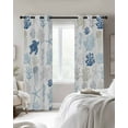 thumbnail image 2 of Blackout Curtains for Bedroom, Navy Blue Coastal Room Darkening Window Drapes for Living Room, Nautical Summer Beach Coral Sea Turtle Thermal Insulated Grommet Curtains, 52x45 inch, 2 Panels, 2 of 9