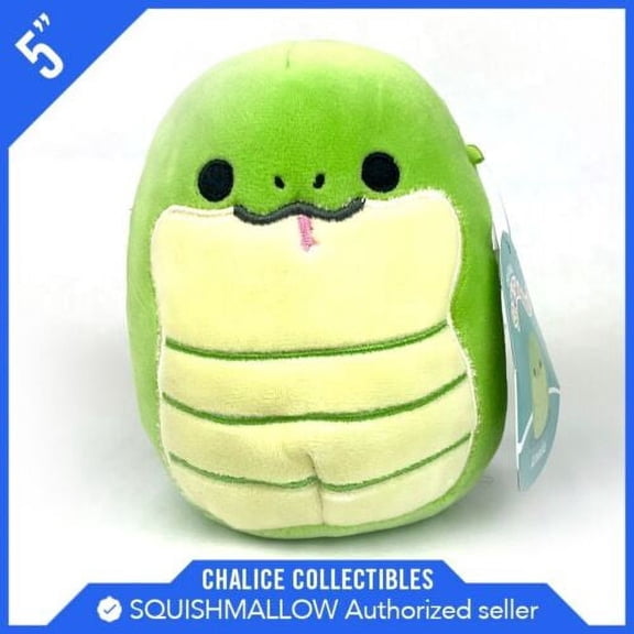 Squishmallows Kellytoy Plush Exotic Animal Amalie the Green Snake 5" 