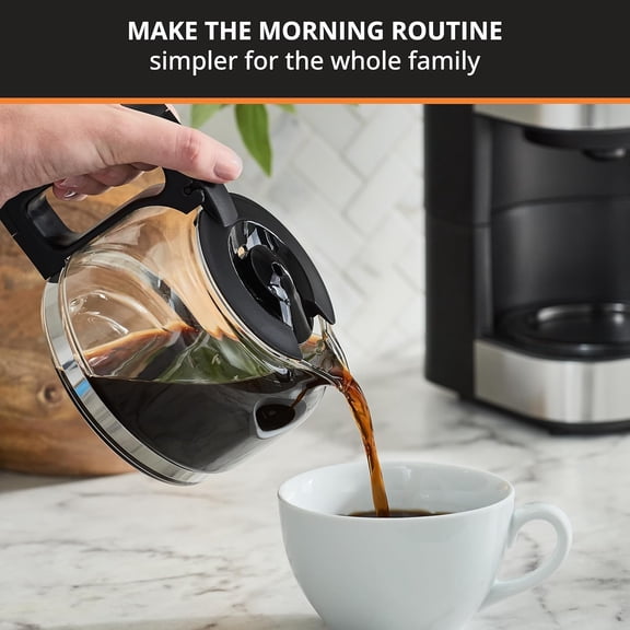 Simply Brew Compact 5 Cup Coffee Maker: Stainless Steel Design, Pause & Brew, Keep Warm, Reusable Filter, Drip-Free Carafe