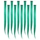 thumbnail image 3 of 10 piezas Extensiones de cabello de color verde Postizo para mujer Extensiones de cabello decorativas Extensiones de cabello para niña con pinzas para el cabello (recto), 3 of 5