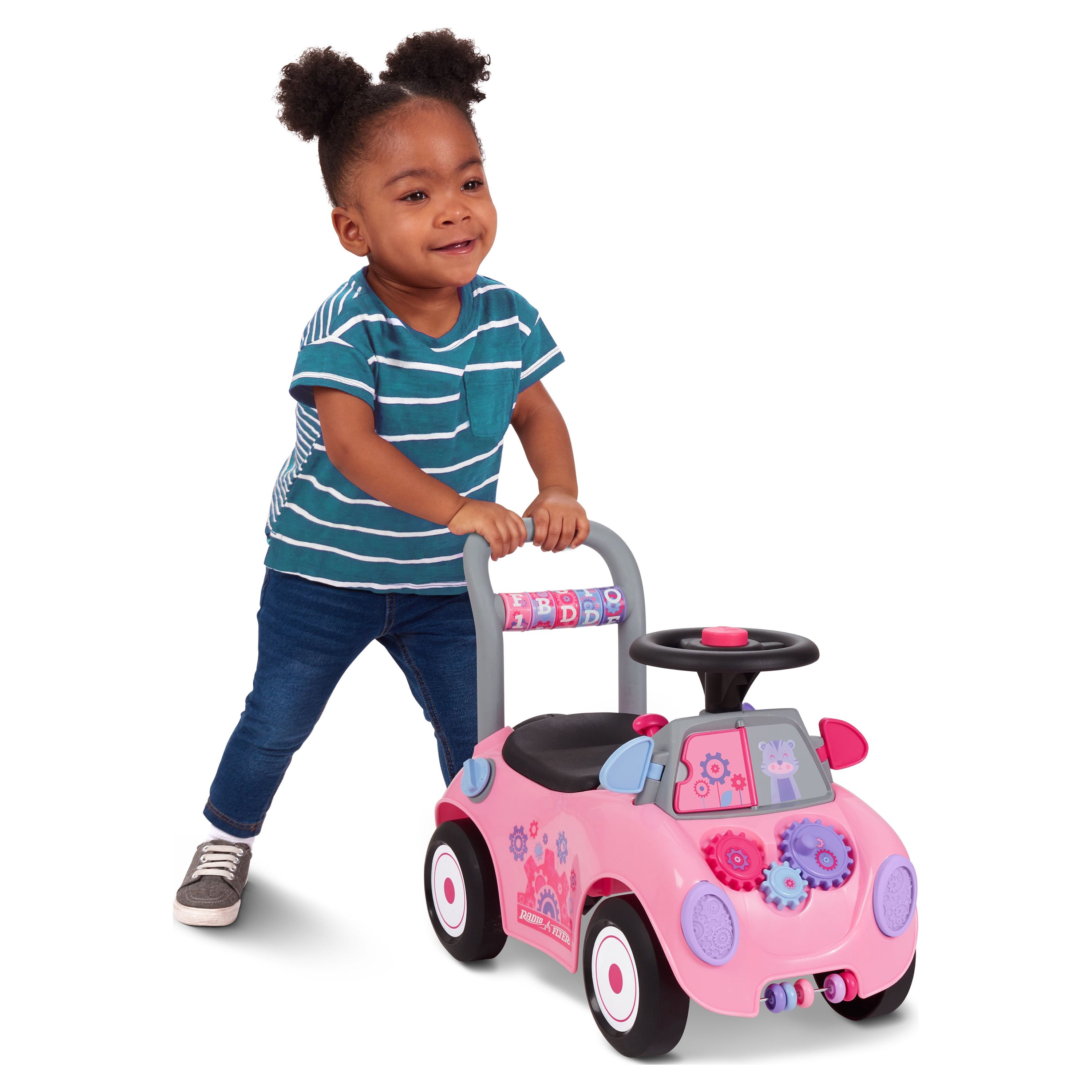 Radio Flyer Creativity Car 3-in-1 Push Walker & Ride-On, Pink photo 7
