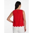 thumbnail image 4 of Time and Tru Women’s and Women’s Plus Eyelet Embroidered Top, Sizes XS-4X, 4 of 6