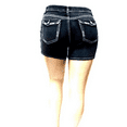 thumbnail image 4 of Jack David Premium Women's Plus Size Black Denim Jeans Shorts Stretch (SB-N595), 4 of 5