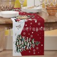 thumbnail image 1 of New Red Poinsettia Christmas Table Flag Snowflake Decorative Vintage Linen Tablecloth Tablecloth, 1 of 7