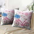 thumbnail image 4 of LALILO Throw Pillow Covers Party Bicycle Valentine’S Day And Art Balloon Cushion Cover 18" x 18", 2 Pack, 4 of 6