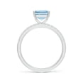 thumbnail image 2 of ANGARA Natural Emerald-Cut 2 ct Aquamarine Engagement Ring with Diamonds in 14K White Gold for Women (Size-9x7mm) | March Birthstone, Anniversary, Jewelry Gift for Women | Natural Aquamarine Ring, 2 of 9