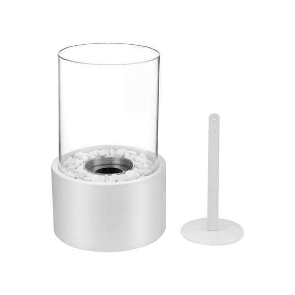 DOLITY Desktop Fire with Lid, Tabletop Fireplace, Indoor Outdoor Portable Tabletop Fire , for Home Festivals Garden Camping White