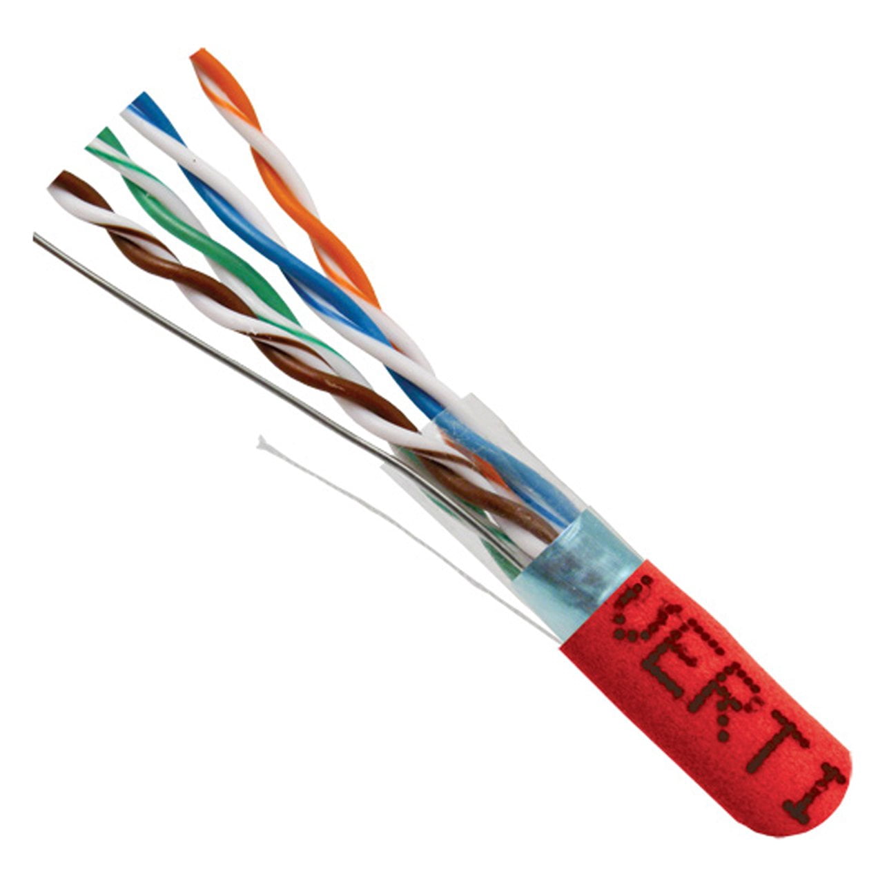 Vertical Cable 057-473/S/RD Cat5e, 350 MHz, Shielded, 24AWG, Solid Bare Copper, 1000ft, Bulk Ethernet Cable, Red