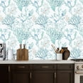 thumbnail image 5 of Peel and Stick Wallpaper Contact Paper Abstract Coral Reef Blue Tones Self Adhesive and Removable 17.7in x 118in, 5 of 8