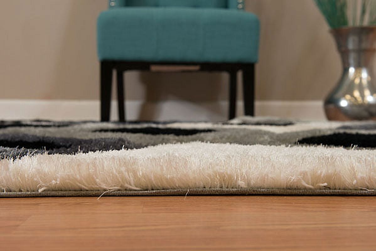 United Weavers Veria Blitzen Shag Geometric Accent Rug, Black, 1'10" X 3'