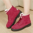 thumbnail image 5 of FRSASU Winter Boots Snow Boots Women's Casual Boots Winter Flat with Cotton Short Boots Women's Cotton Shoes Red 6(36), 5 of 6