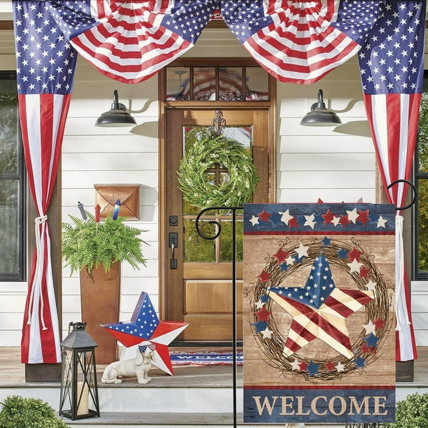 Decoraciones para el Día de los Caídos, decoraciones para el 4 de julio, decoraciones patrióticas, bandera de jardín de doble cara, bandera de EE. UU., 4 de julio, Día de la Independencia, decoración